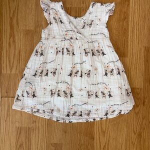 NOLA Tawk White Dress with New Orleans Saints football print 3T